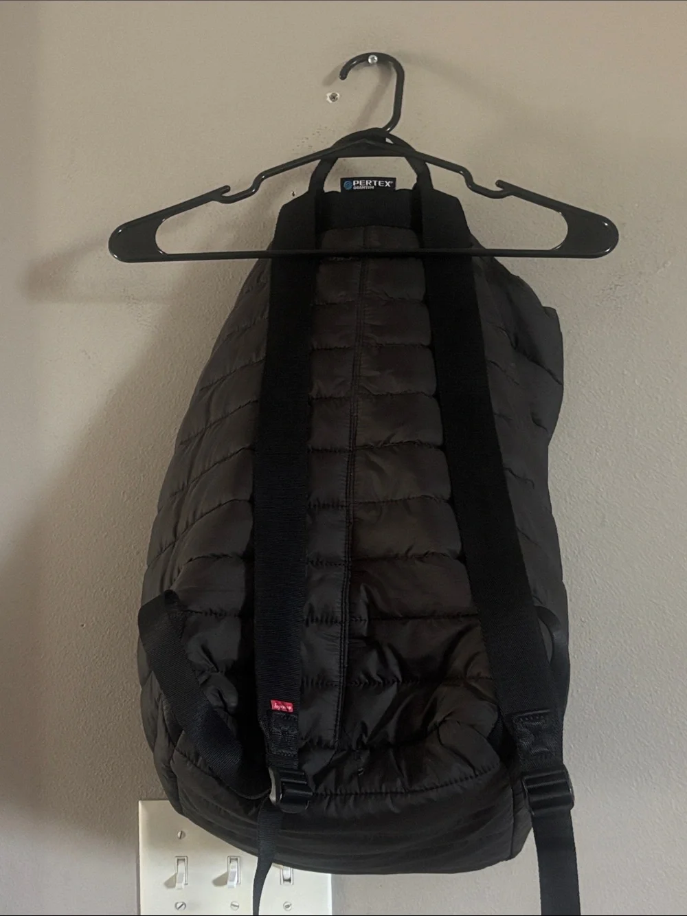 Supreme Black Quilted Puffer Backpack